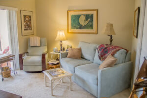 livingroom set up in smaller CCRC unit