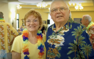 smiling couple with a positive aging mindset