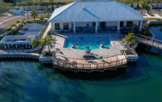 aerial view of the cottages pool and clubhouse