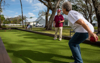 buena vida estates residents playing bocci