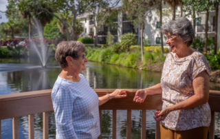 friends enjoying boardwalk at buena vida estates